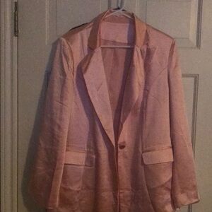 Soft pink silk blazer